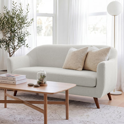 Kaya 65" W Modern Curved Arm Upholstered Boucle Sofa