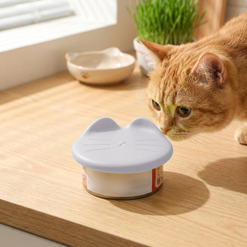 Couvercle 3 en 1 pour animal de compagnie en silicone de qualité alimentaire, gris, Gris