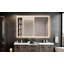 Miroir de salle de bain mural surdimensionné à DEL avec 3 modes de couleur
