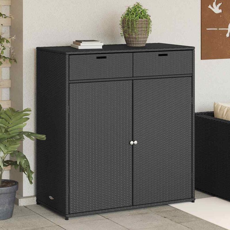vidaXL Outdoor Storage Box, Large Deck Box PE Rattan with Magnetic Closure Weather Resistant, Stylish Modern Design With Ample Space For Tools And Cushions, Bown 41.3"x21.7"x44.5"