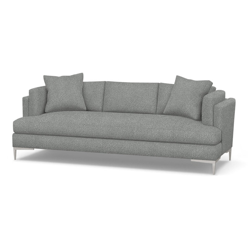 Aiden Upholstered 90.5'' Sofa, Polished Stainless, Rise Smoke (Performance fabric) 1357-93