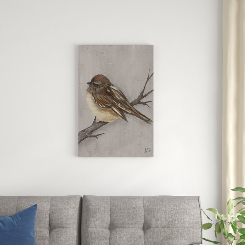 «Winter Bird III», peinture sur toile, H 30 po x l 20 po