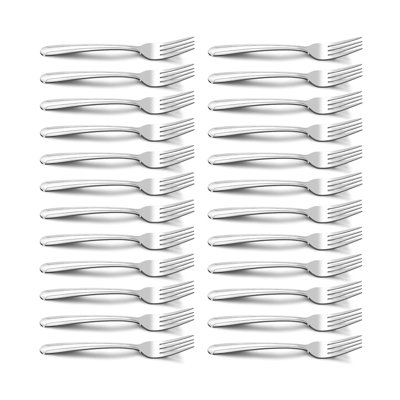  Ensemble de couverts 7,1 pouces, fourchettes à salade 24 pièces, petite fourchette en acier inoxydable, fourchettes à dessert en vrac, fourchettes en métal, ensemble de fourchettes à salade, fourchettes à apéritif, fourchette argentée, va au lave-vaisselle, poli miroir