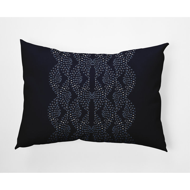 Coussin lombaire à pois, bleu