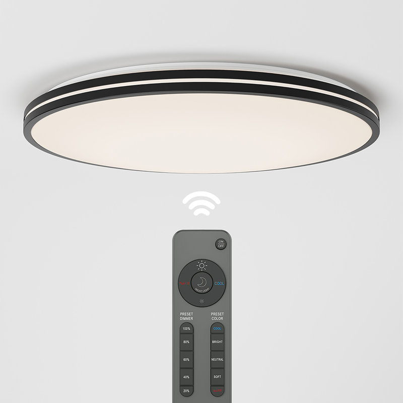 Kajan LED Semi Flush Mount, Black