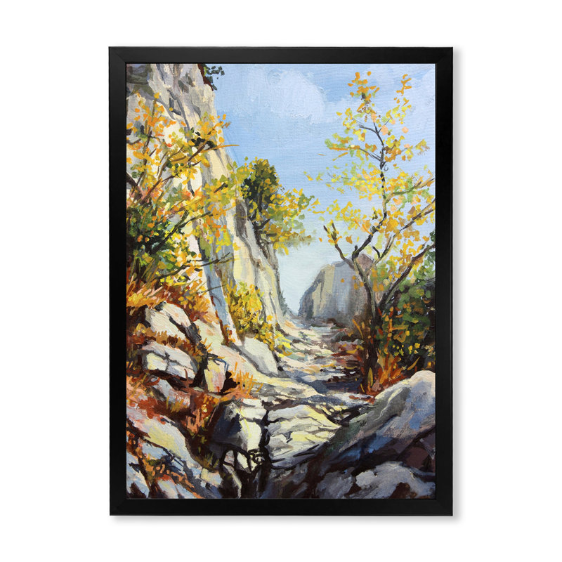 Marble Path In Autumn - reproduction d'art sur toile, H 20 po x l 12 po x P 1po, Noir
