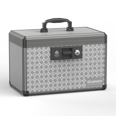 Boîte à pharmacie avec clé, boîte en alliage d'aluminium pour les médicaments, boîte de premiers soins avec un plateau amovible pour ranger les médicaments et les pilules pour la maison et les voyages, noir 12 * 7,68 * 7,87 pouces