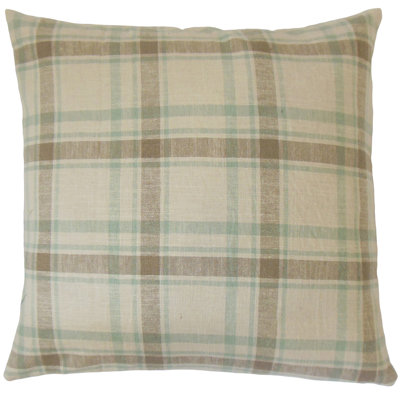 Plaid Cotton Reversible Throw Pillow