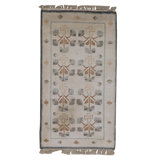 Hand Knotted Wool Area Rug in Ivory