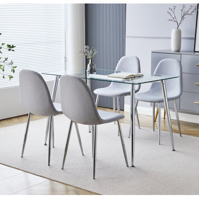 Florus 4 -Person Glass Dining Set