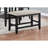 Contemporary Counter Height Bench With Linen Upholstered Seat And Non-slip Footrest Rectangular Dark Grey
