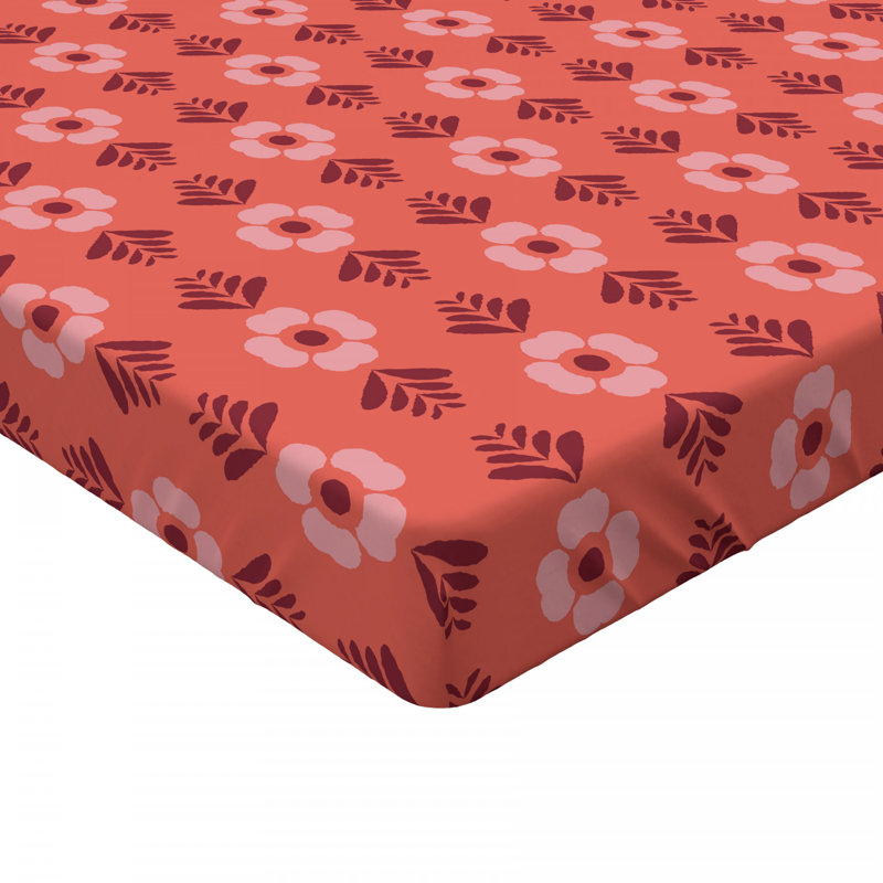 Microfiber Floral Fitted Sheet, Full Fitted Sheet