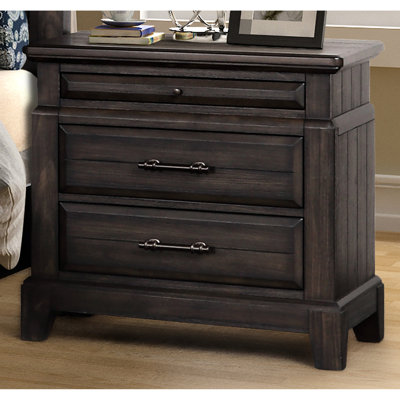 Solid Wood 2 Drawer Nightstand With Color And Drawers 28.57 In. Tall Storage Space