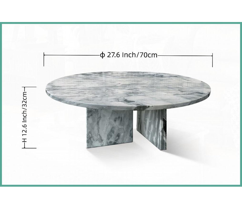 Ensemble de tables basses en marbre gris naturel pour le salon, facile à assembler avec veines uniques, Gris