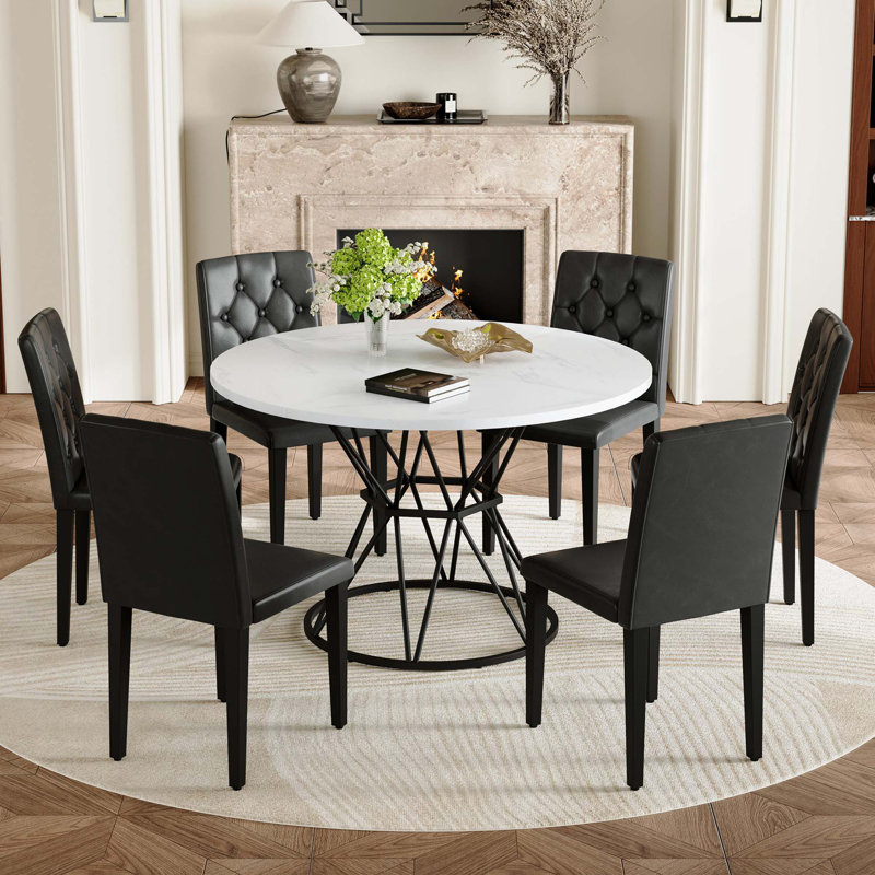 Modern Industrial Dining Set with Ergonomic Chairs