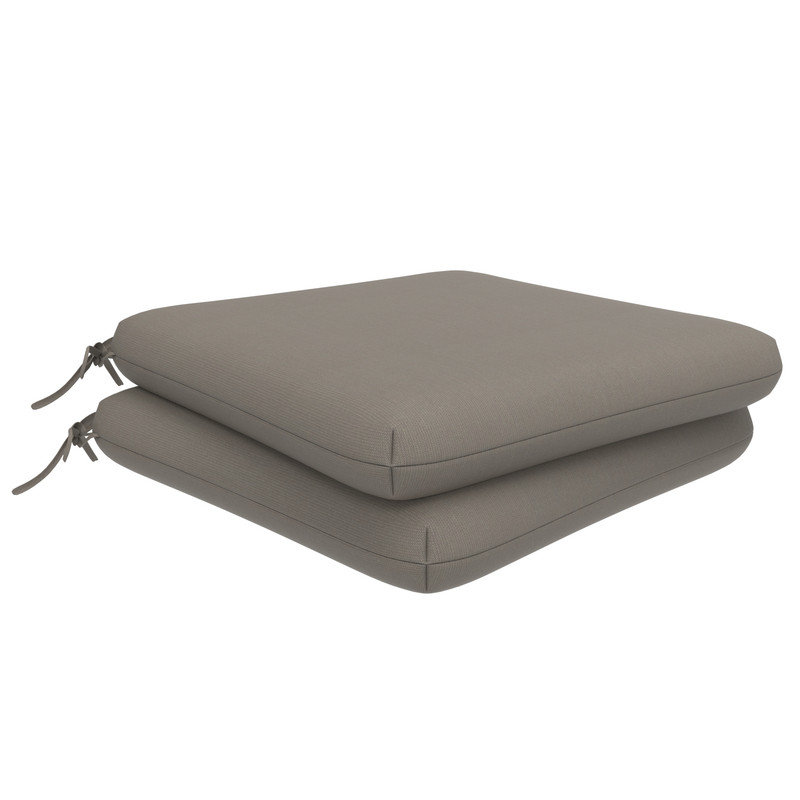 Sunbrella Square Dining Chair Cushions, 3" Foam Replacement Cushion, 2, Spectrum Graphite