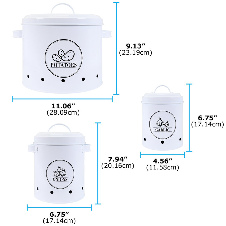 3 Piece Container Set Gracie Oaks Color: White