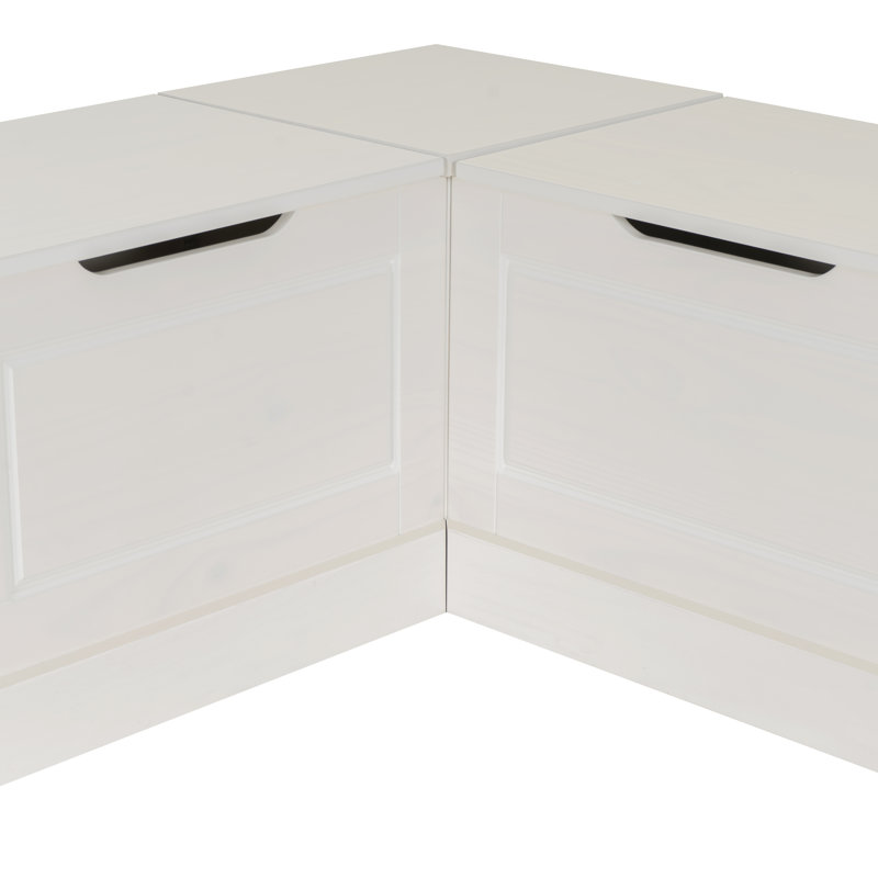 Tobin Solid Wood Corner Breakfast Nook Bench with Storage