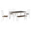 Ensemble de table de salle à manger de style rustique 6 pièces avec 4 chaises rembourrées et un banc-1454136712