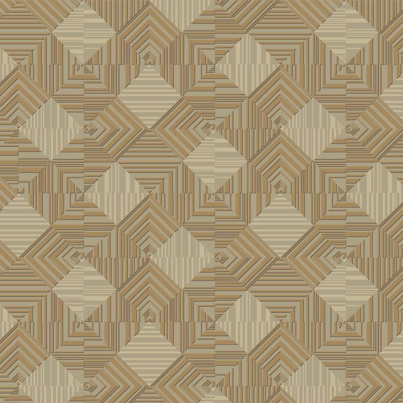 Antonina Vella Mixed Metals Geometric Wallpaper Double Roll, Gray/Gold