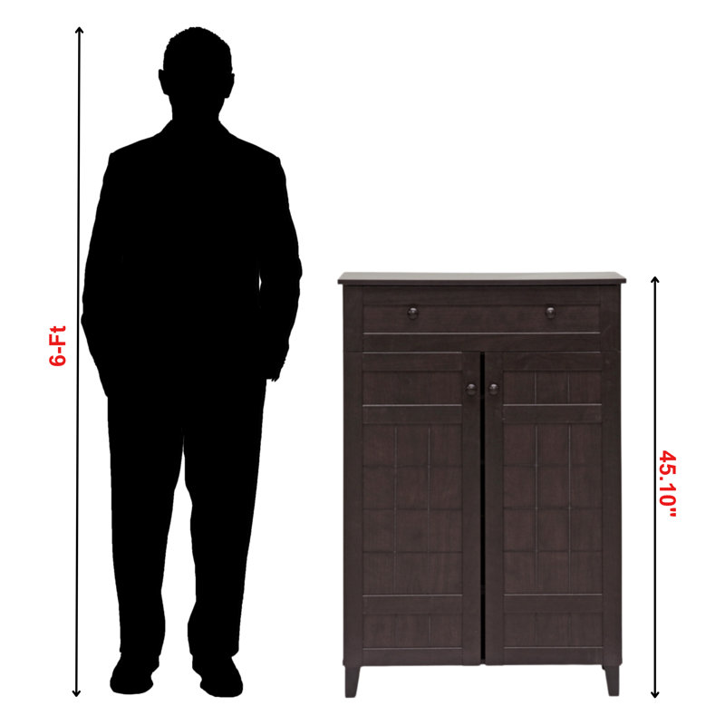 Glidden 18 Pair Shoe Storage Cabinet, Brown
