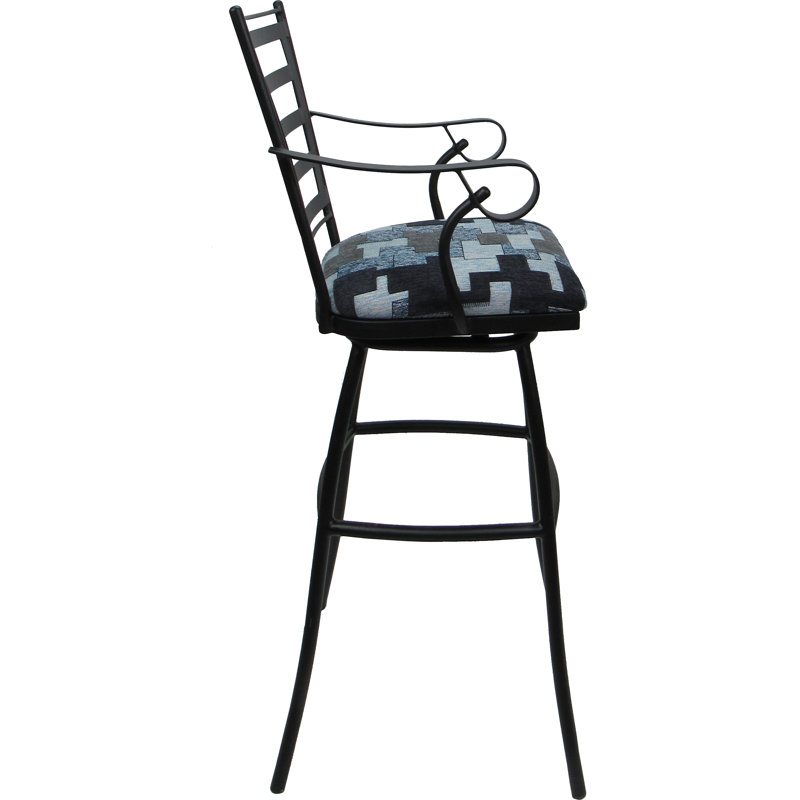 Siège d'extérieur 34 po avec accoudoirs, Marine, Noir