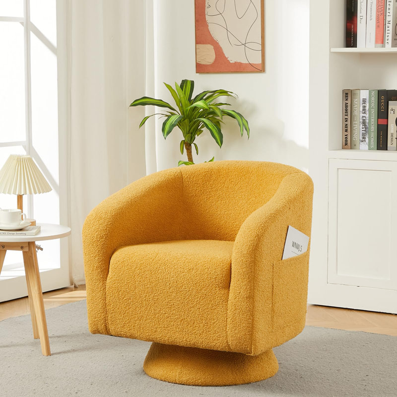 Fauteuil d'appoint pivotant à 360 °, Boucle jaune
