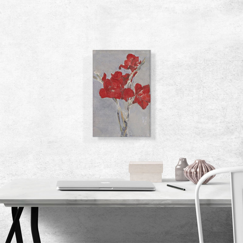 " Red Gladioli 1906 " by Piet Mondrian, 18" H x 12"W x 1.5" D