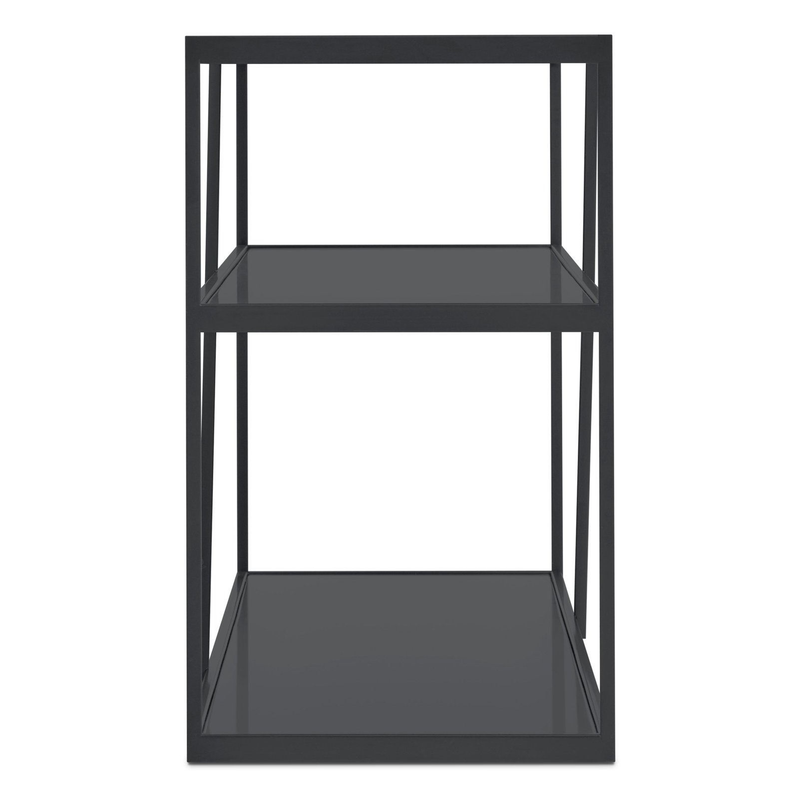 NeedWant Etagere Bookcase, Oblivion, (2 Shelves) 25" H x 63" W x 16" D
