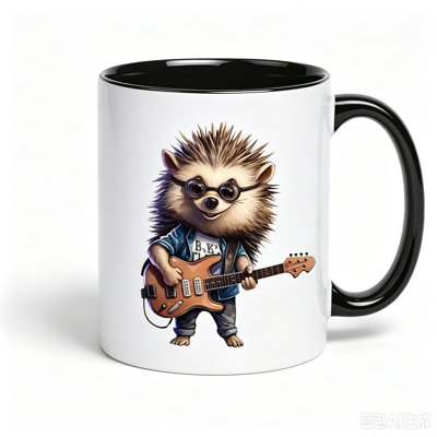 1pc of a Quirky Hedgehog Mug Designed for Guitar Enthusiasts, Perfect for Coffee Or Juice.