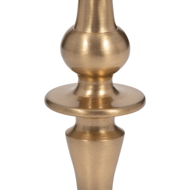 Modern Glam Metal and Aluminum Taper Candle Holder with Elegant Silhouette and Sculpted Detailing for Decorative Accent Display in Contemporary Interiors