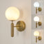31cm Glass Globe dimmable Touch Dimmable Rechargeable Wall Light