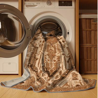 Tapis brun lavable à la machine