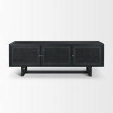 Grier 65.0L X 18.0W X 23.0H Medium Brown Solid Wood W/Cane Media Console