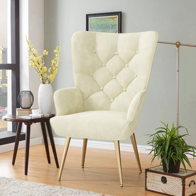Bastoam 50Cm Wide Tufted Velvet Wingback Chair