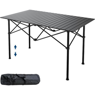 Table de camping légère en aluminium avec sac de transport, conception portable pour l'extérieur, le camping, la plage, le barbecue, le patio, le pique-nique, durable et imperméable