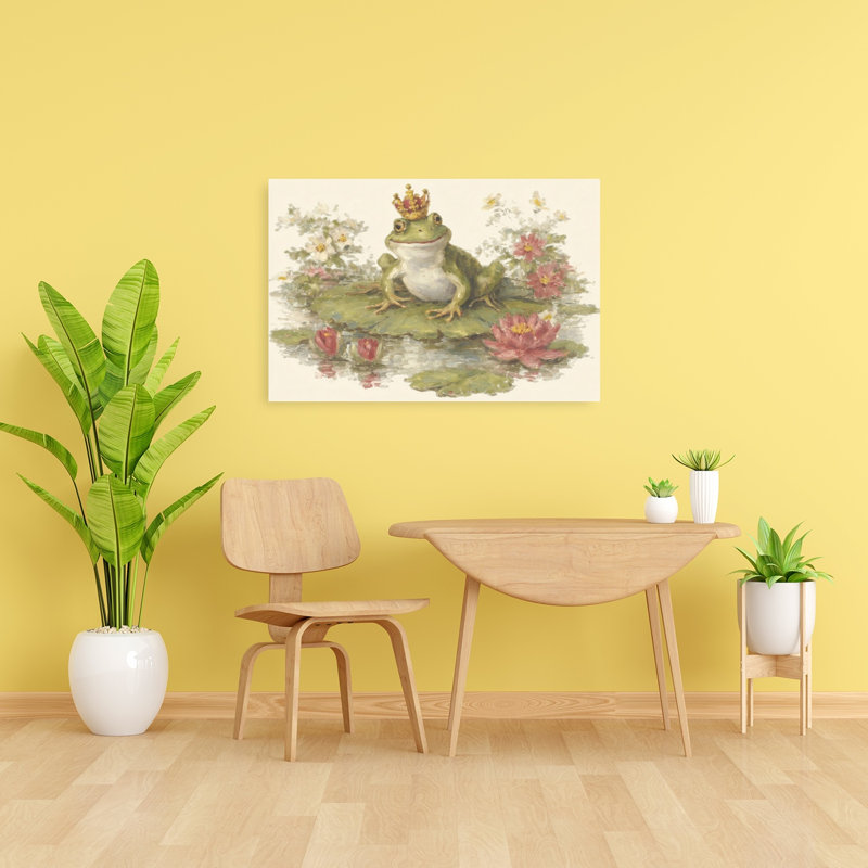 «Frog with Crown II», reproduction d'art contemporain abstraite, H 24 po x l 36 po