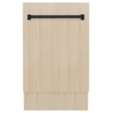 ZLINE Autograph Edition 18 in. Tallac Series Dishwasher in Custom Panel Ready W/ Champagne Bronze Handle, 51dBa (DWVZ-18-CB)