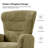 Caden Modern Chenille Simple Assembly Wingback Executive Chair with Adjustable Height and Curved Armrests-254191193