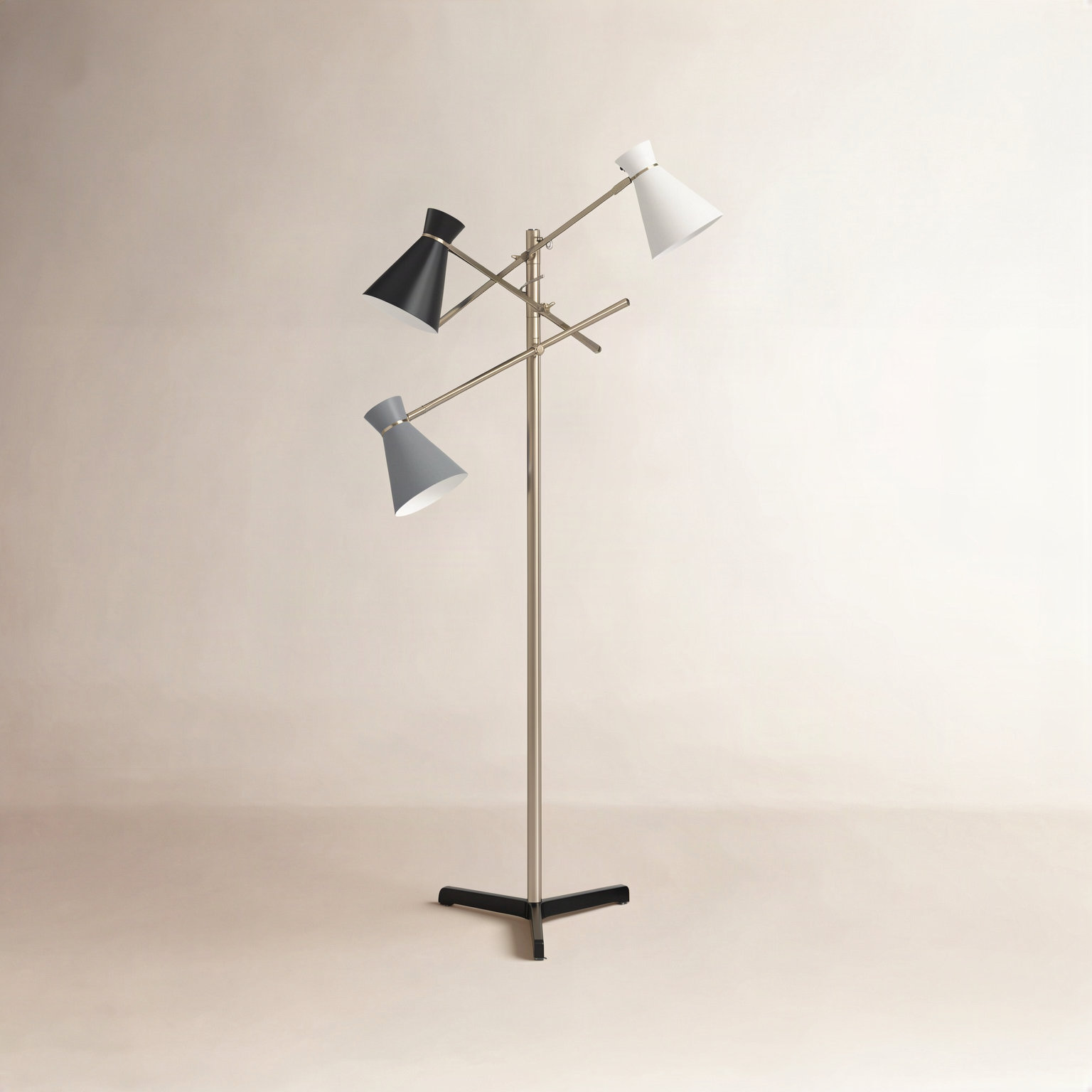Keane Floor Lamp, Black/White/Gray