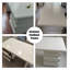 Bureaux rectangulaires en bois massif blanc + bois manufacturé-110490754