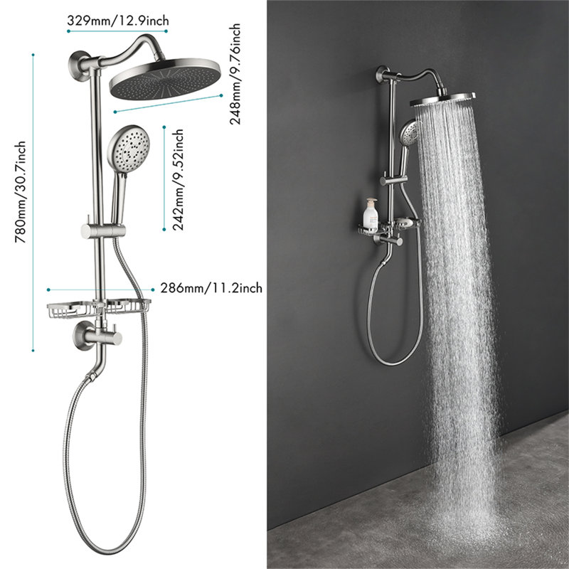 Complete Shower System, Brushed Nickel
