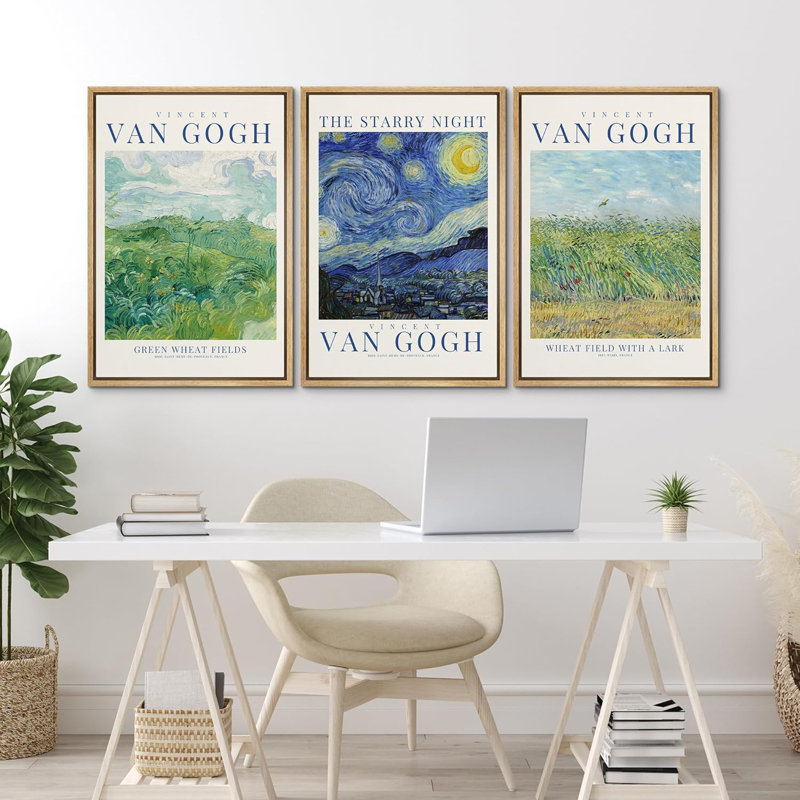 Classical Artwork Night, 3 pièces, H 36 po x l 24 po x P 1,5 po, Naturel
