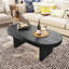 Table basse ovale cannelée - Mid-Century moderne noir, 47,24 po