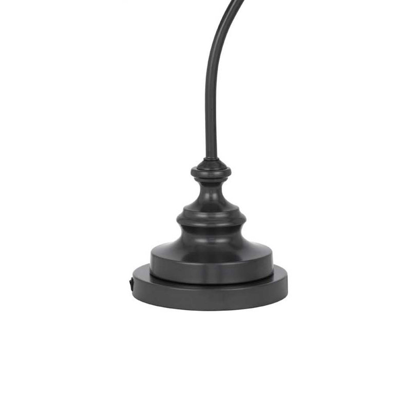 Lampe de table, style lanterne rétro, abat-jour en verre bullé, métal noir 32 po