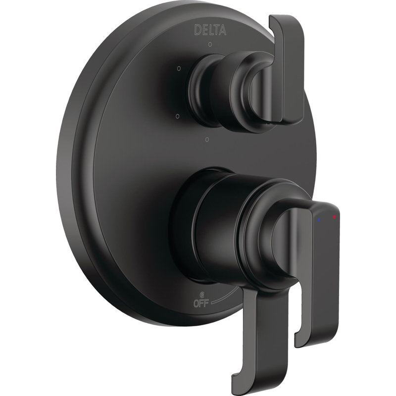 Tetra 17 Series 6-Setting Integrated Diverter Valve Trim Kit, Shower Faucet Diverter Kit, Matte Black