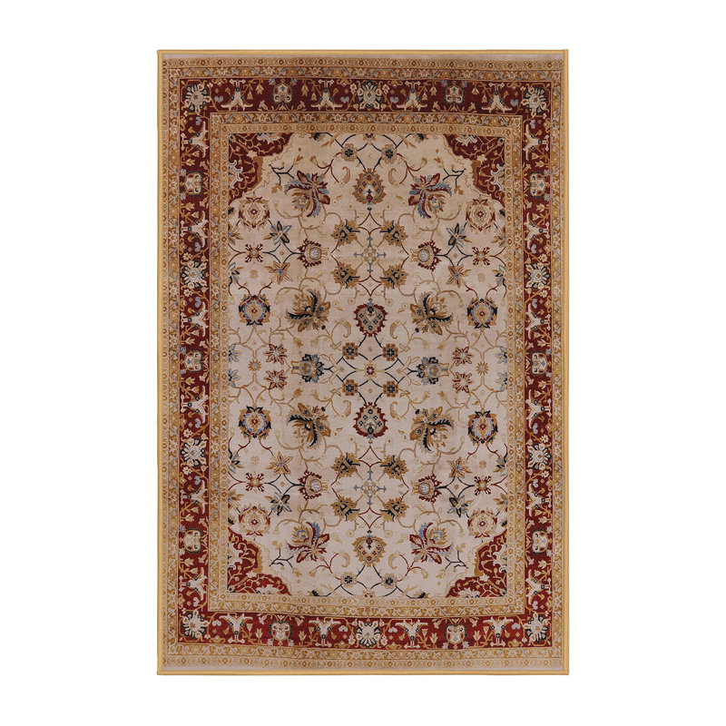Tapis oriental rouge / crème Keghart, Rectangle 5 pi x 8 pi