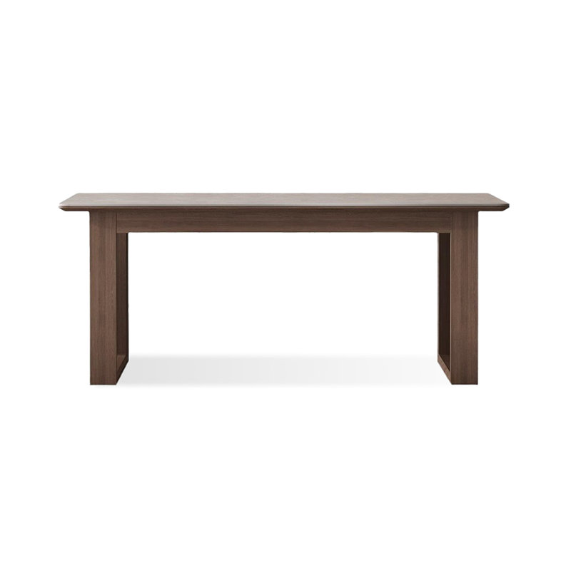 Table de salle à manger en bois massif gris et brun noisette, H 29,53 po x L 78,74 po x l 35,43 po