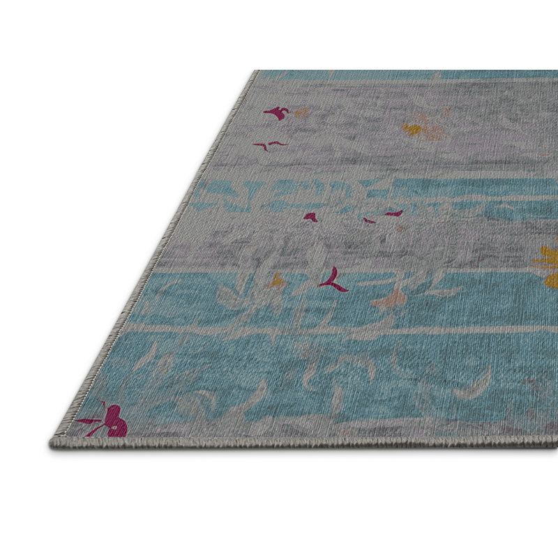 Tapis gris lavable à la machine, Rectangle 6 pi x 9 pi