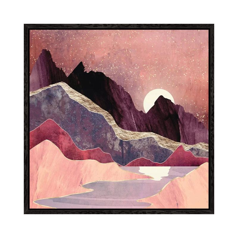 Blush Vista - Print on Canvas, 45.72 cm H x 45.72 cm W, Black Framed